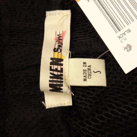 NWT, Miken Swim Black Palm Tree Crochet Cover-up Pants - Picture 12 of 13